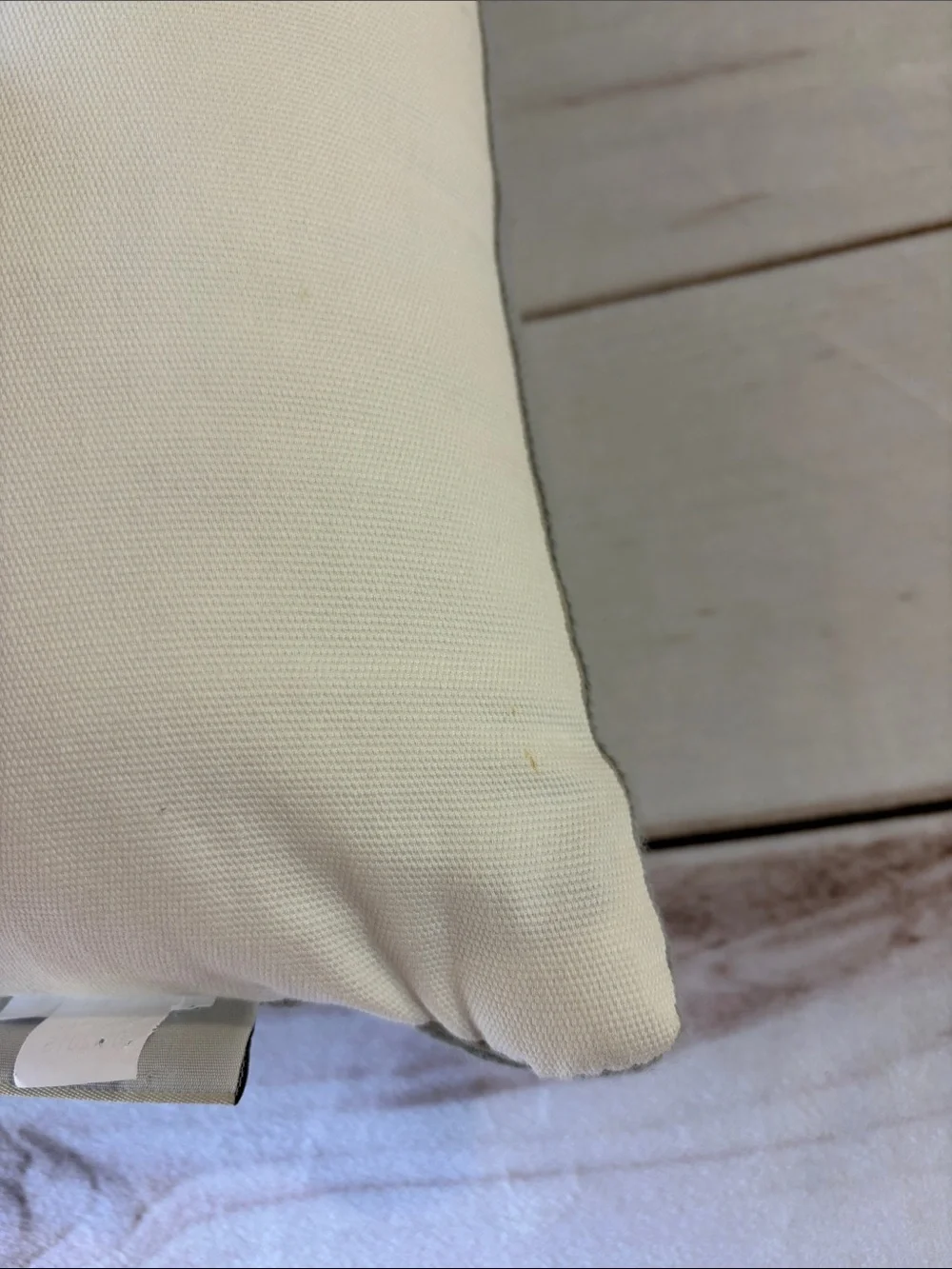 Pottery Barn Gray Holiday Pillow with White Lettering and Metallic Stars